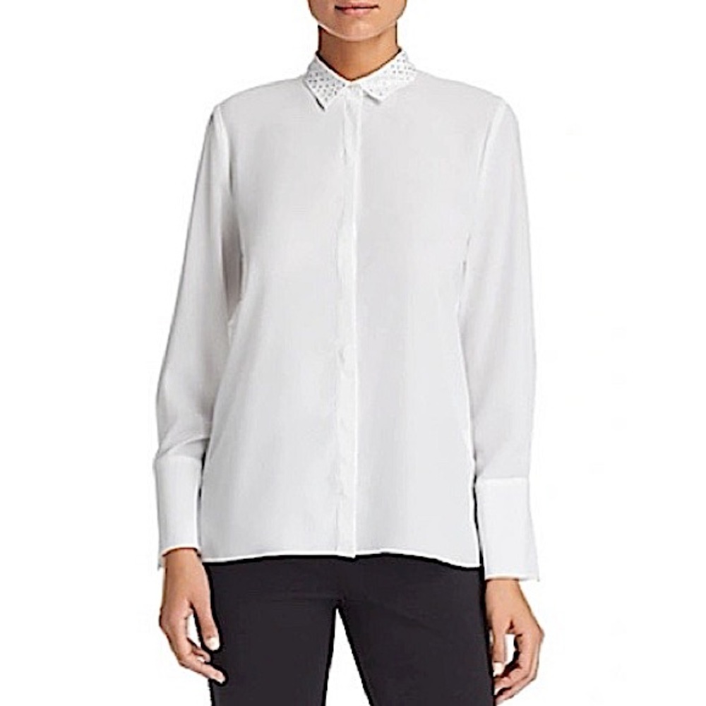 Le Gali Frances Rhinestone Collar Blouse
